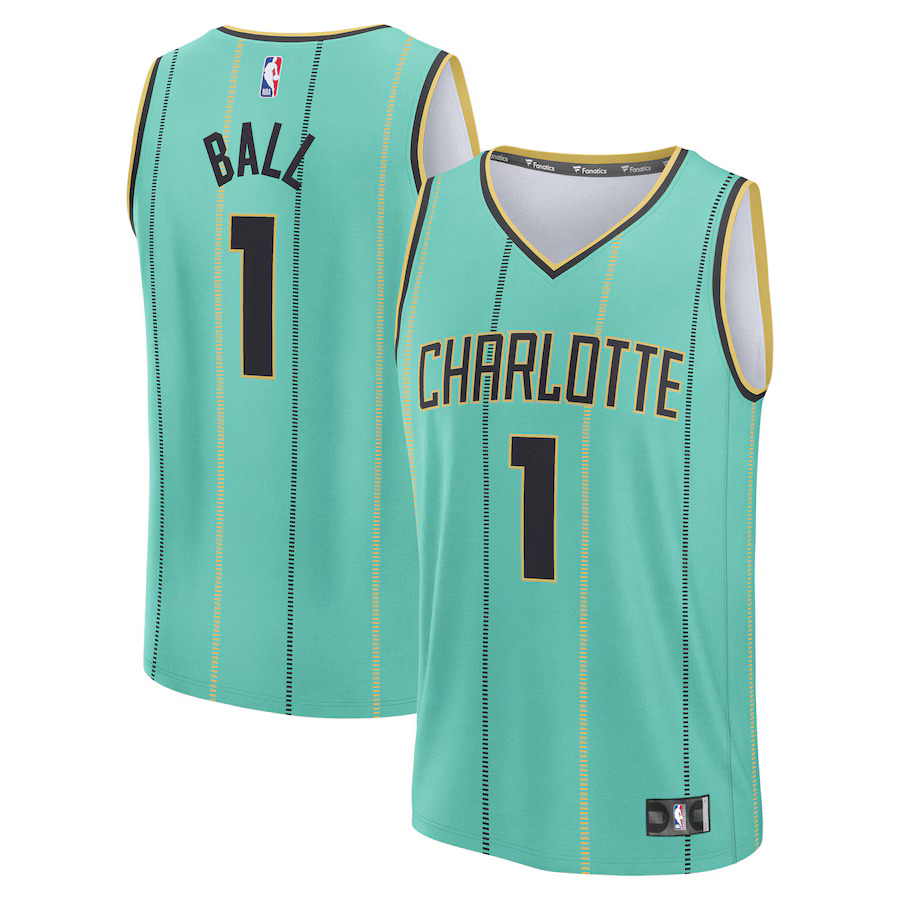 Men Charlotte Hornets #1 LaMelo Ball Fanatics Mint City Edition 2024-25 Fast Break Player NBA Jersey->charlotte hornets->NBA Jersey